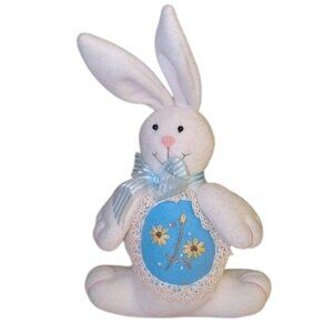 NEW Crescent Enterprise Plush Stuffed Weighted Bottom Embroidered Easter bunny